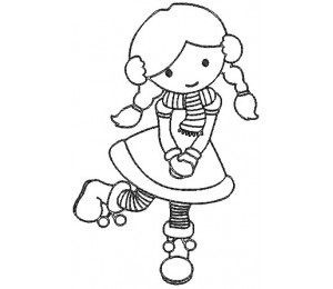 Stickserie - Schneegetobe Girl 5